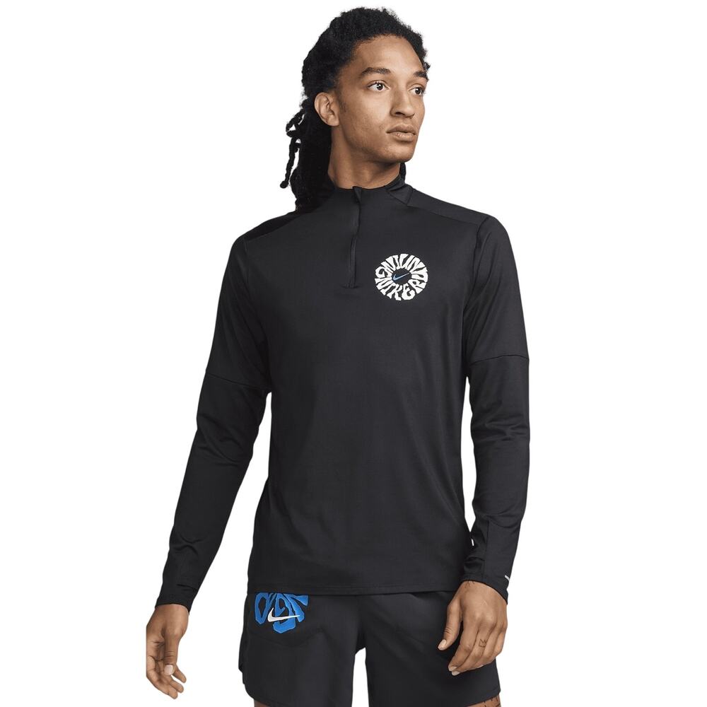 Nike Element Run Energy Dri-FIT Quarter Zip Running Top, Black, Men's Small
